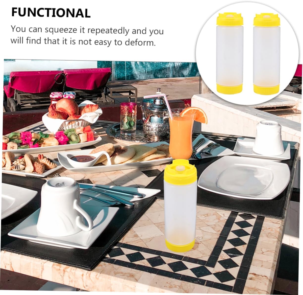 HOLIDYOYO Dual Head Squeeze Bottle Set - 20 oz Ketchup Dressing Dispersers