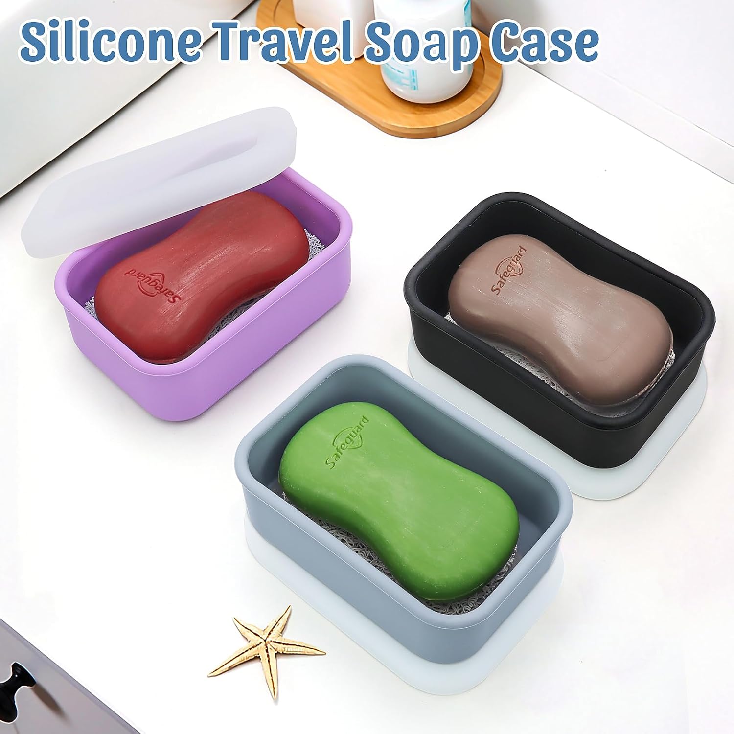 OZNER Enhanced Leak-Proof Soap Container with Drainage Pad