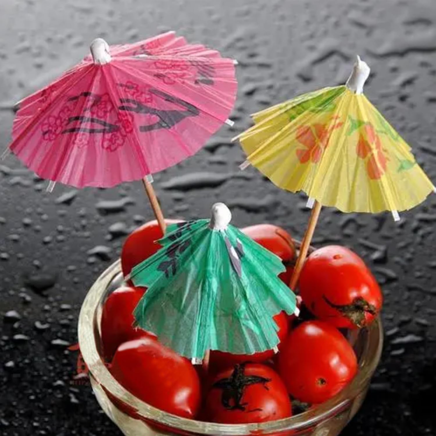 Haundry 50-Pack Cocktail Umbrella Picks - tropical drink picks for Luau Party