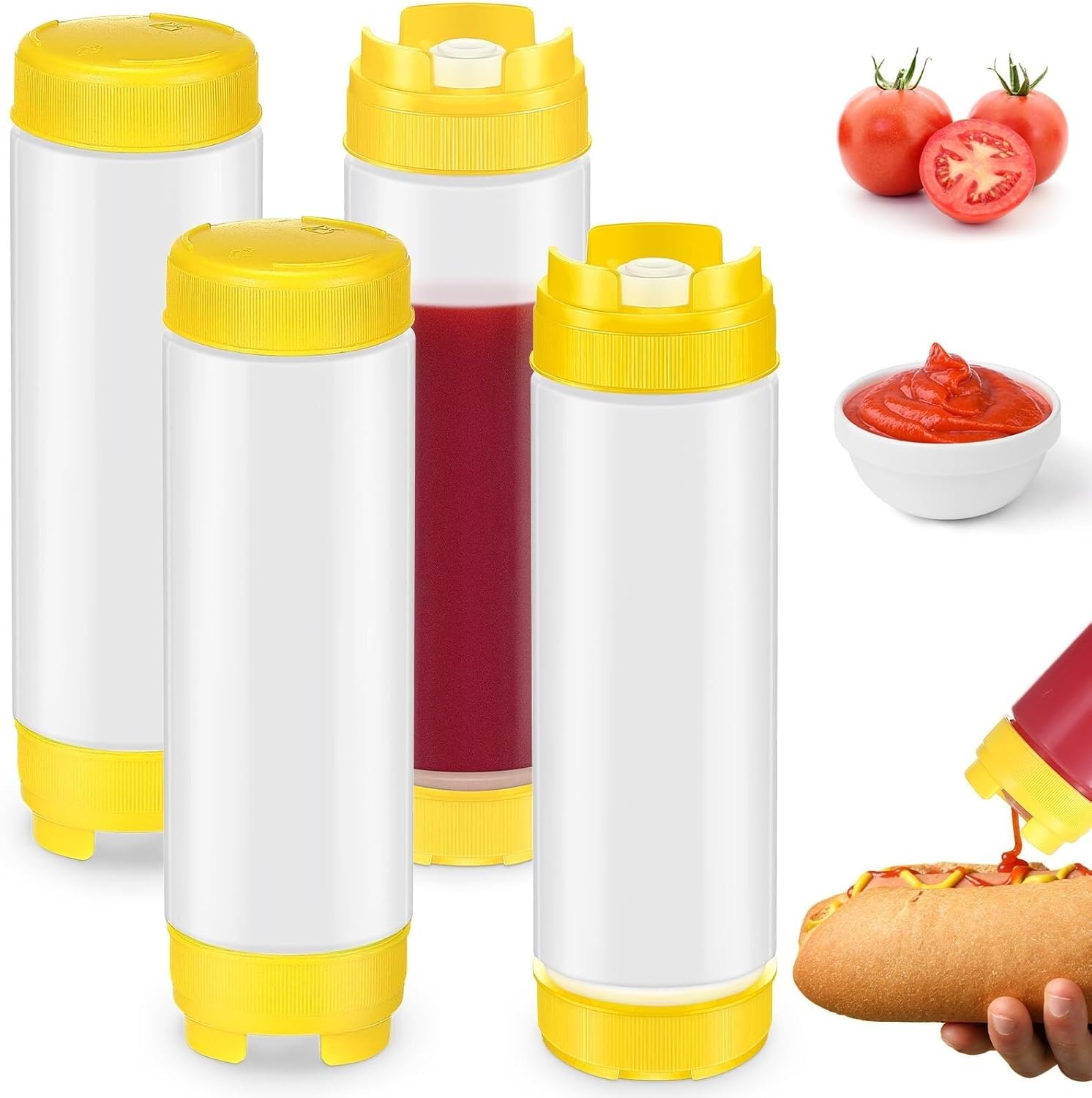 5 x 16oz Squeeze Bottles for Sauces
