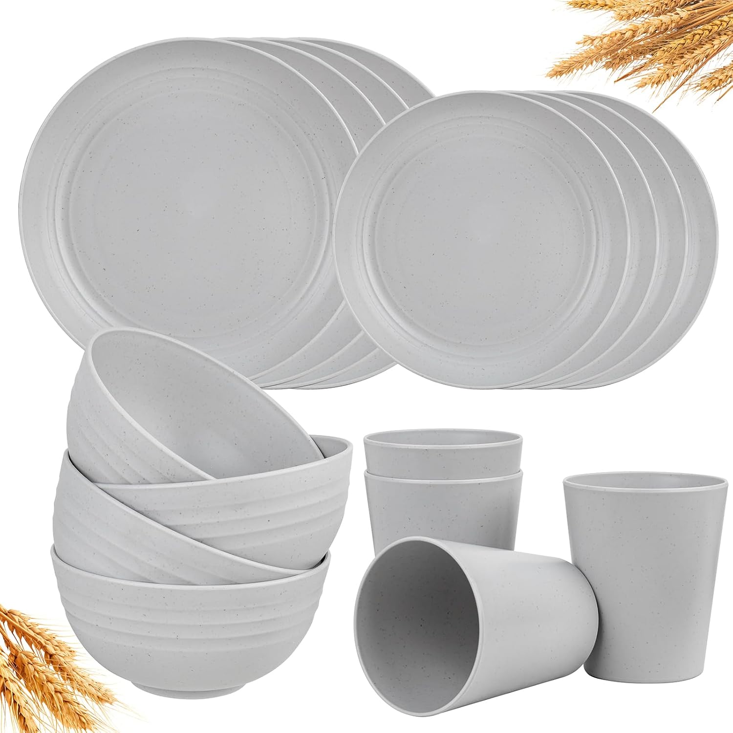 Beautiful 16-Piece Plastic Dinnerware Set