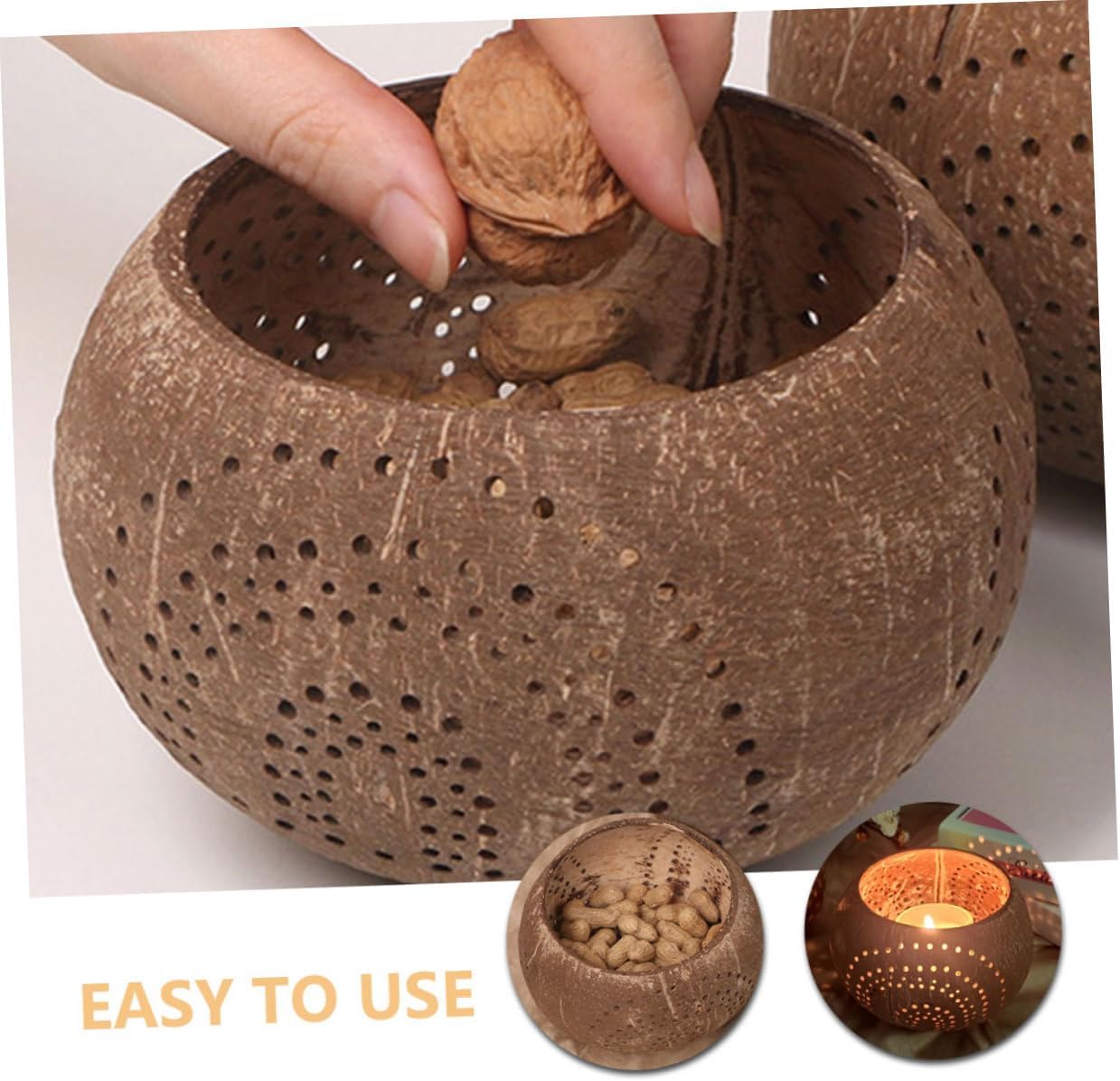 Eco-Friendly Coconuts Shell Candle Cup bowl Natural Kitchen Accessory