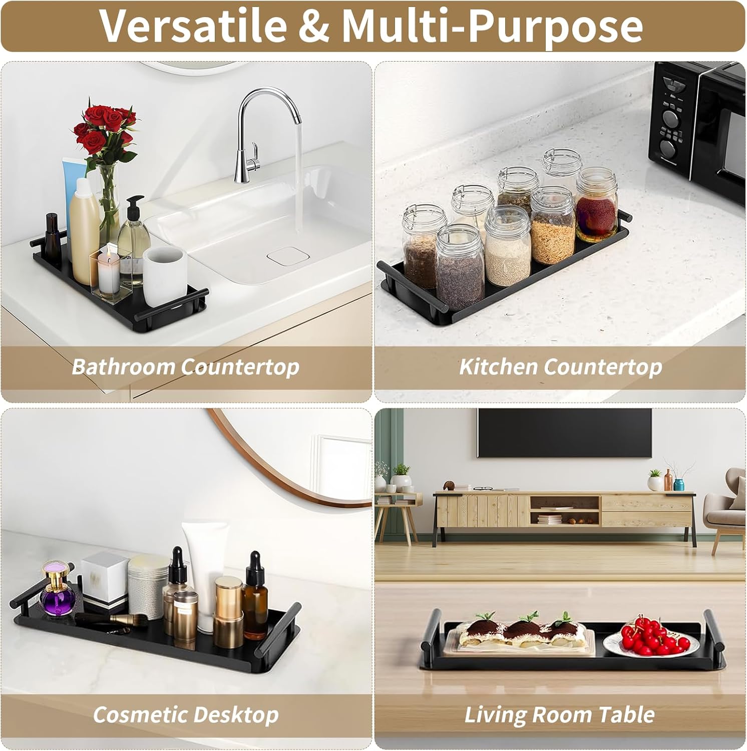 Sturdy Metal Toilet Paper Tank Organizer with Handles Durable Storage Solution for Home Kitchen
