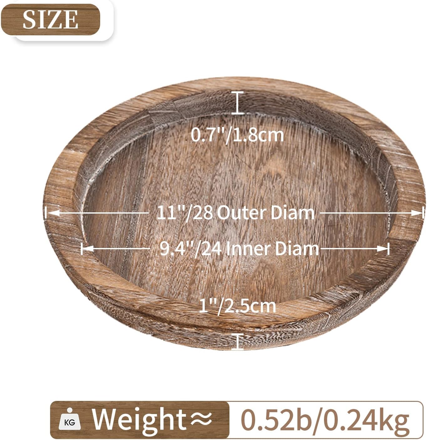 Hanobe Rustic Wooden Serving Tray