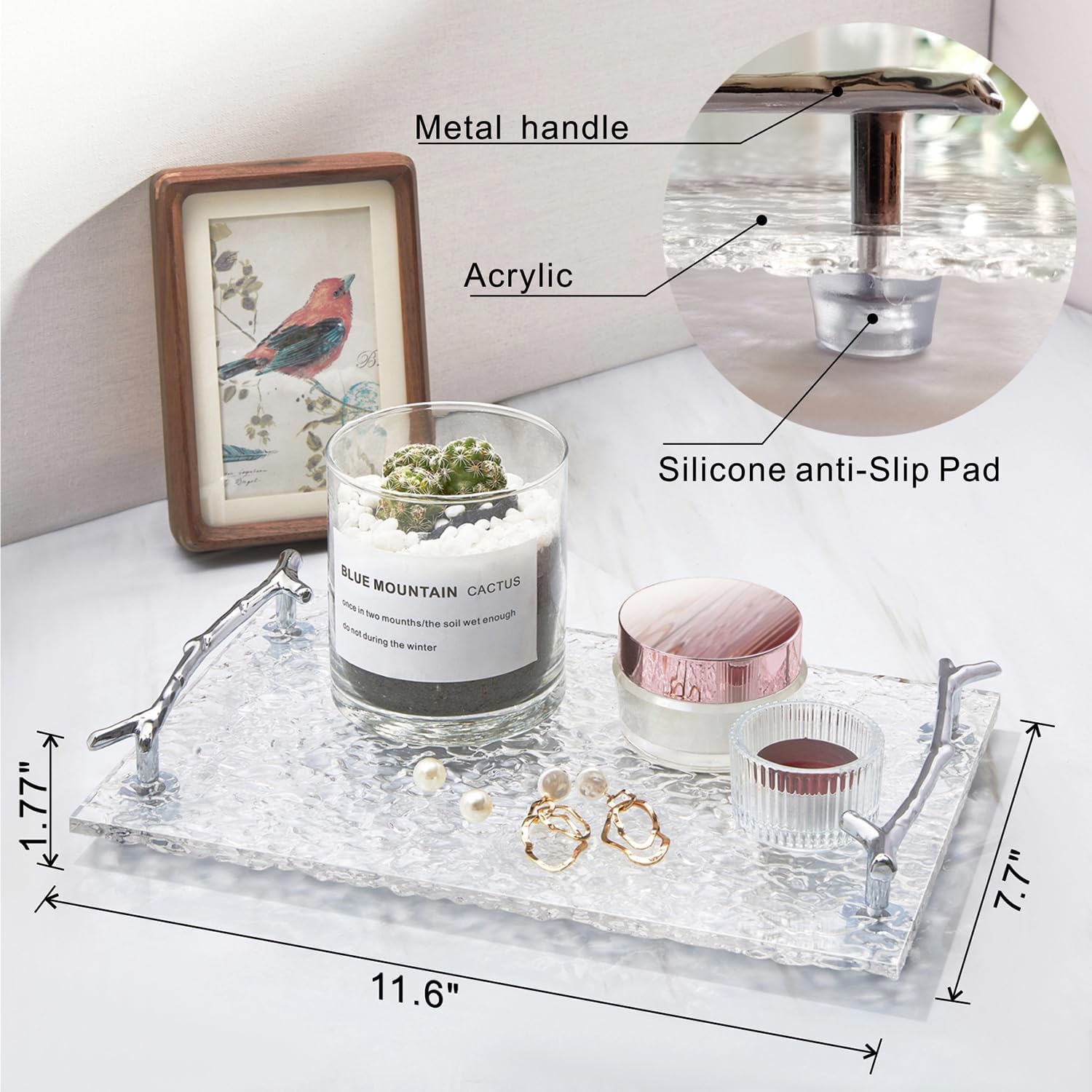 Stylish Acrylic Non-Slip Perfume Tray
