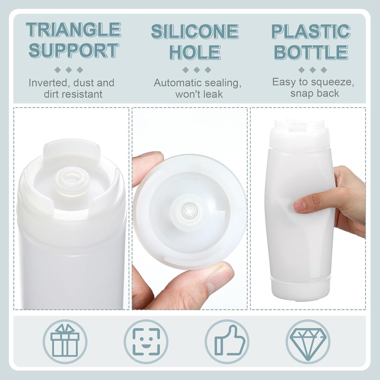 5 x 16oz Squeeze Bottles for Sauces