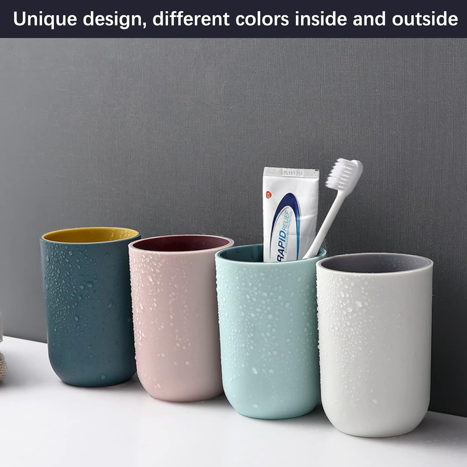 Discover the Yeulluey 4-Piece Bathroom Cups Set - Stylish Durable and Perfect for Daily Use