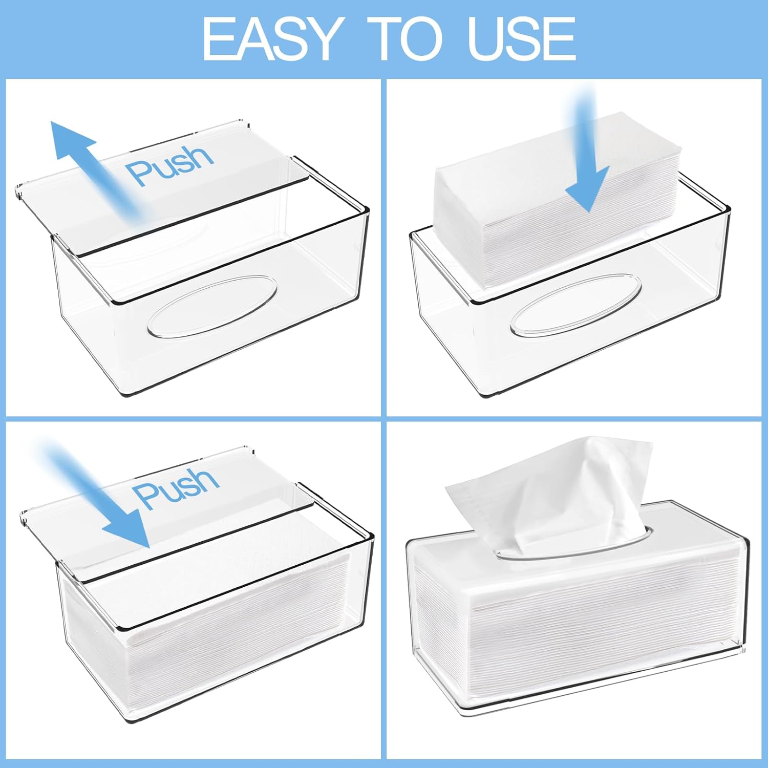 Clear 2-Pack Tissue Dispenser Boxes