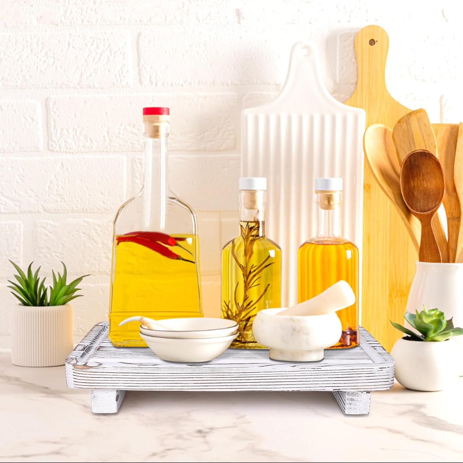 White Bathroom Trays Pedestal