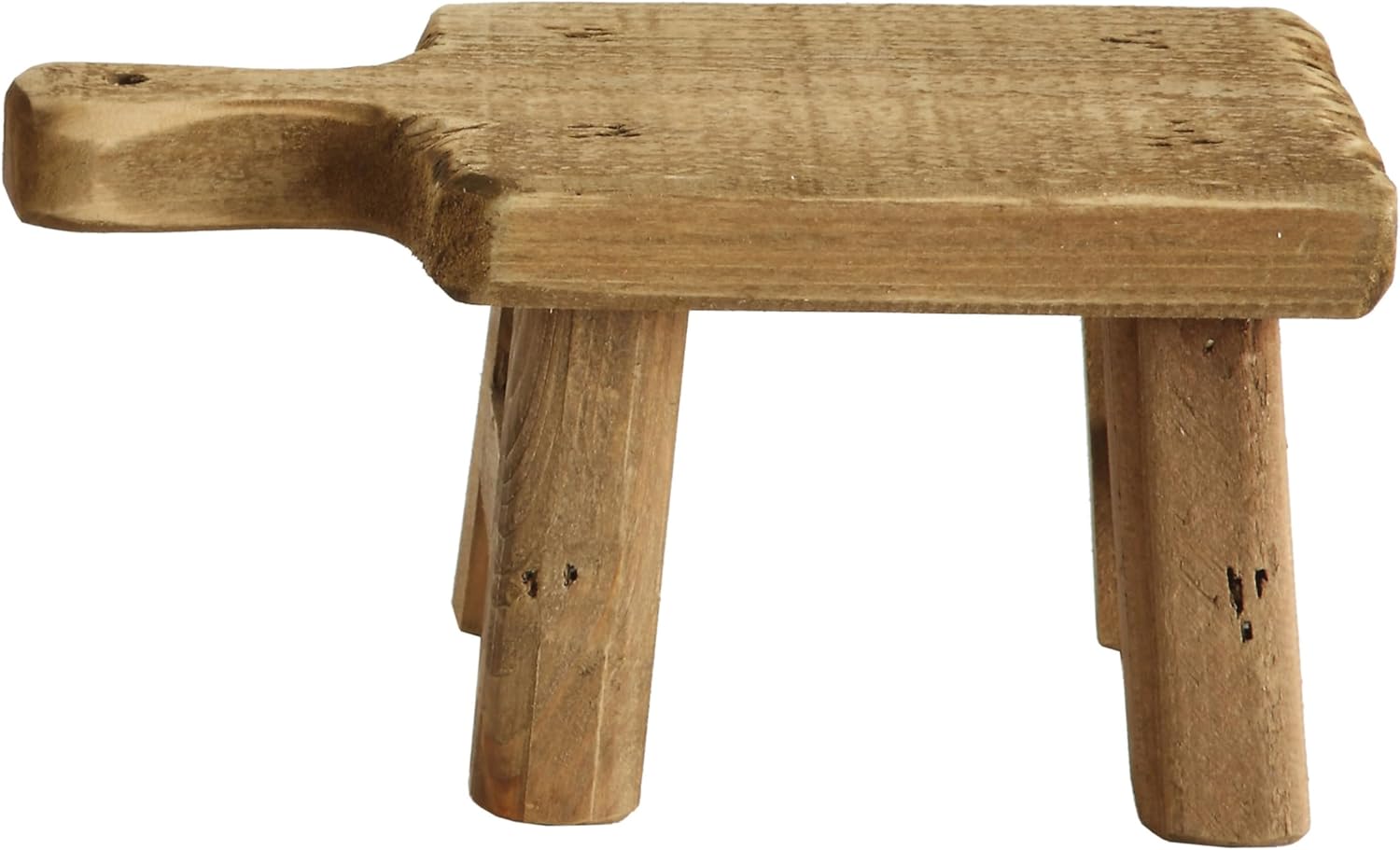 Creative Co-Op Small Wood Pedestal with Handle