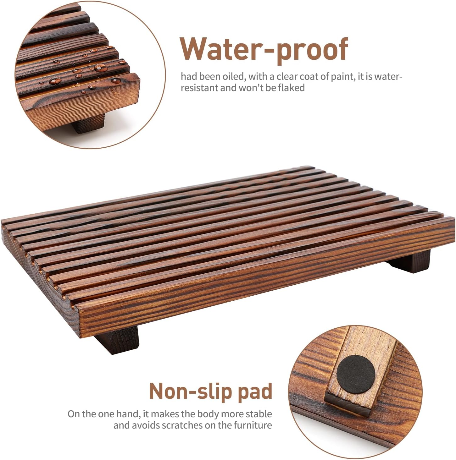 Farmhouse Inspired Wood Bath Counter Tray Multi-Functional Storage Decor for Bathroom Kitchen