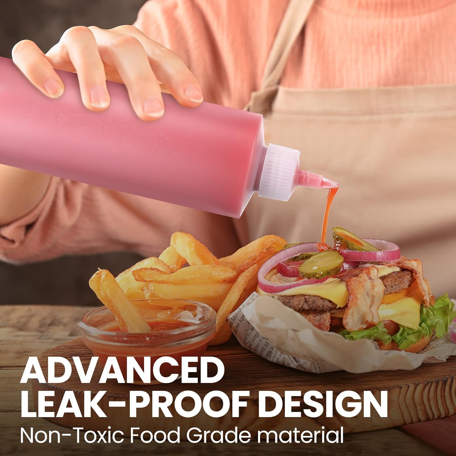 Irenare 30-Piece Plast Squeeze Bottles for Sauces