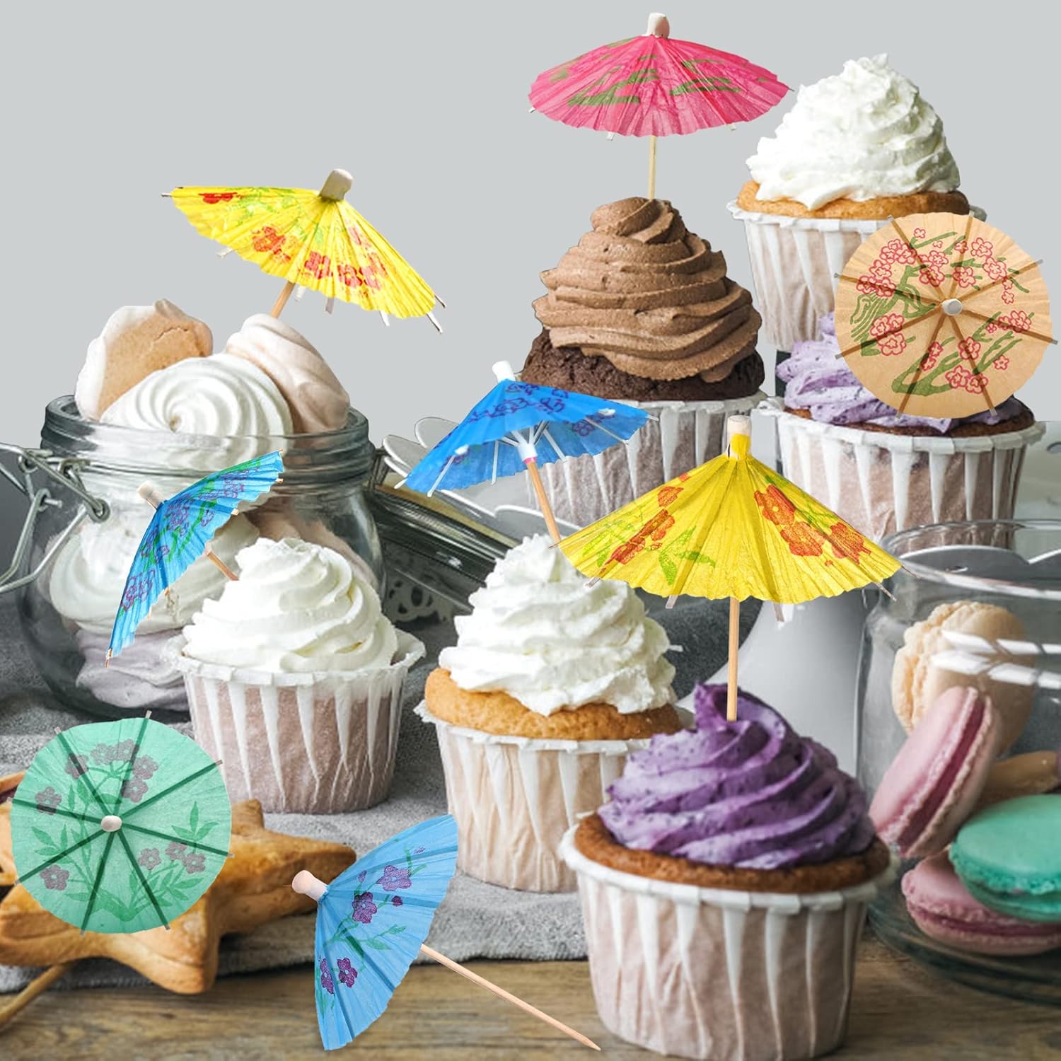 Stylish 4-inch Umbrella Cocktail Picks