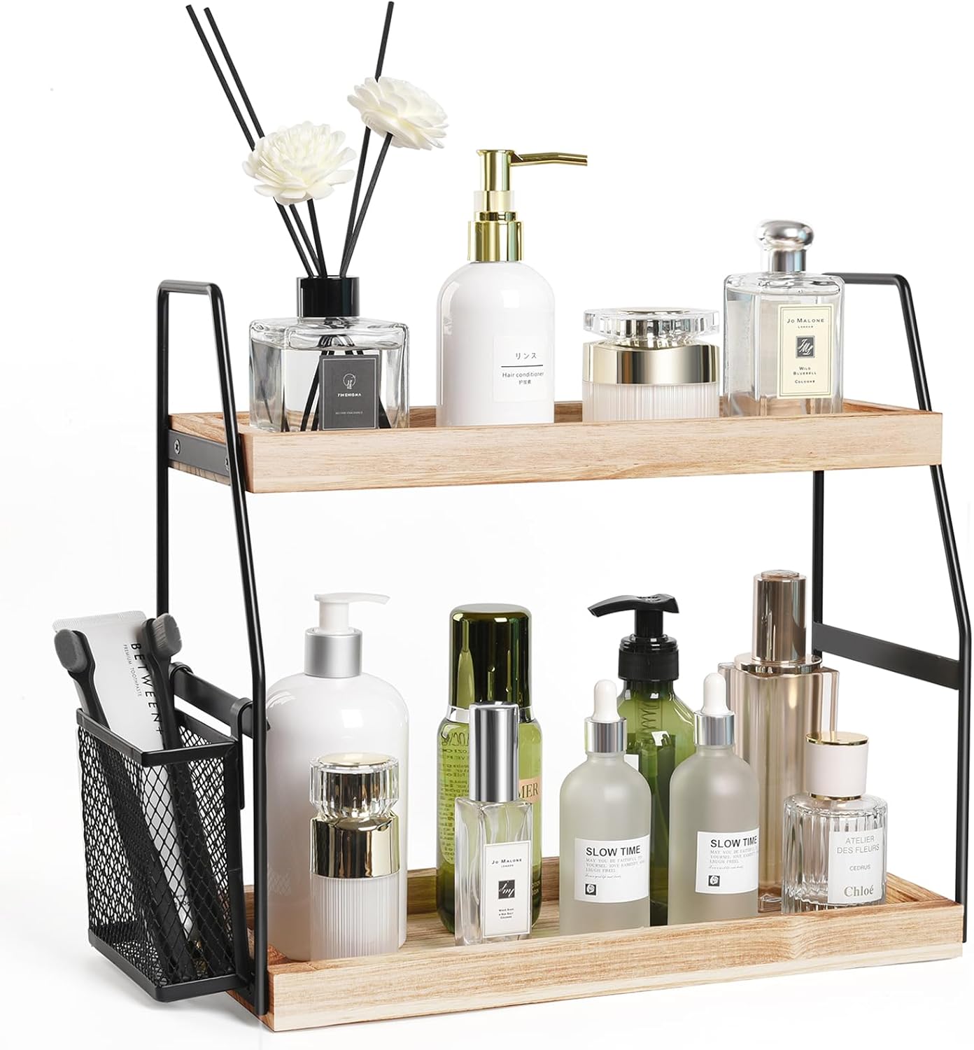 Tired of Cluttered Counters Upgrade Your Bathroom Organizer with the 2-Tier Standing Counter Shelf