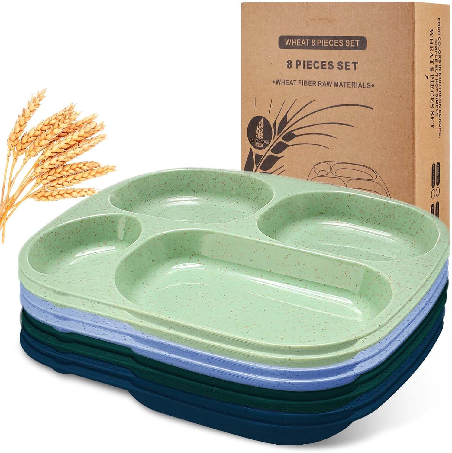 Vesici Reusable 8-Piece Divided Plates