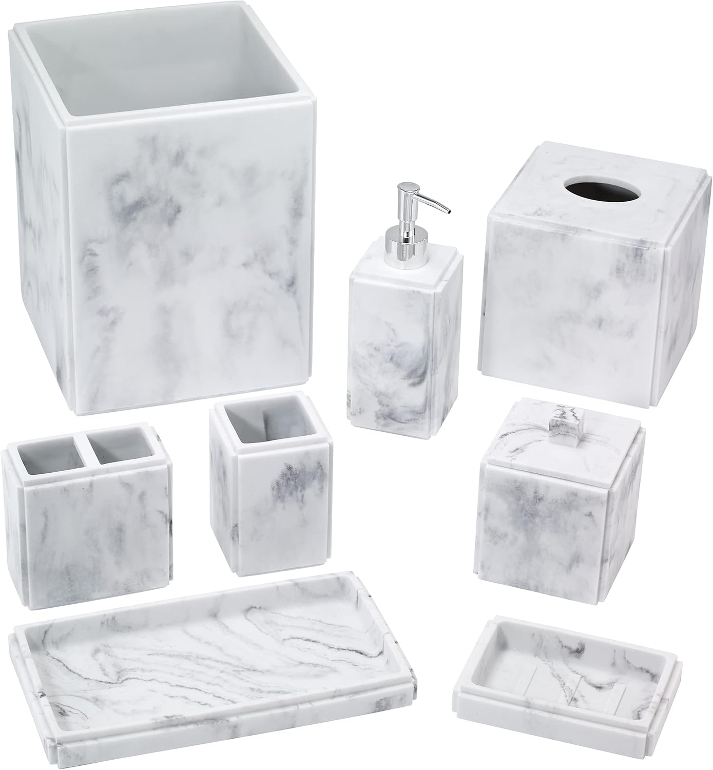 Avanti Linens - Tumbler Marble-inspired Bathroom Accessories Catania Collection