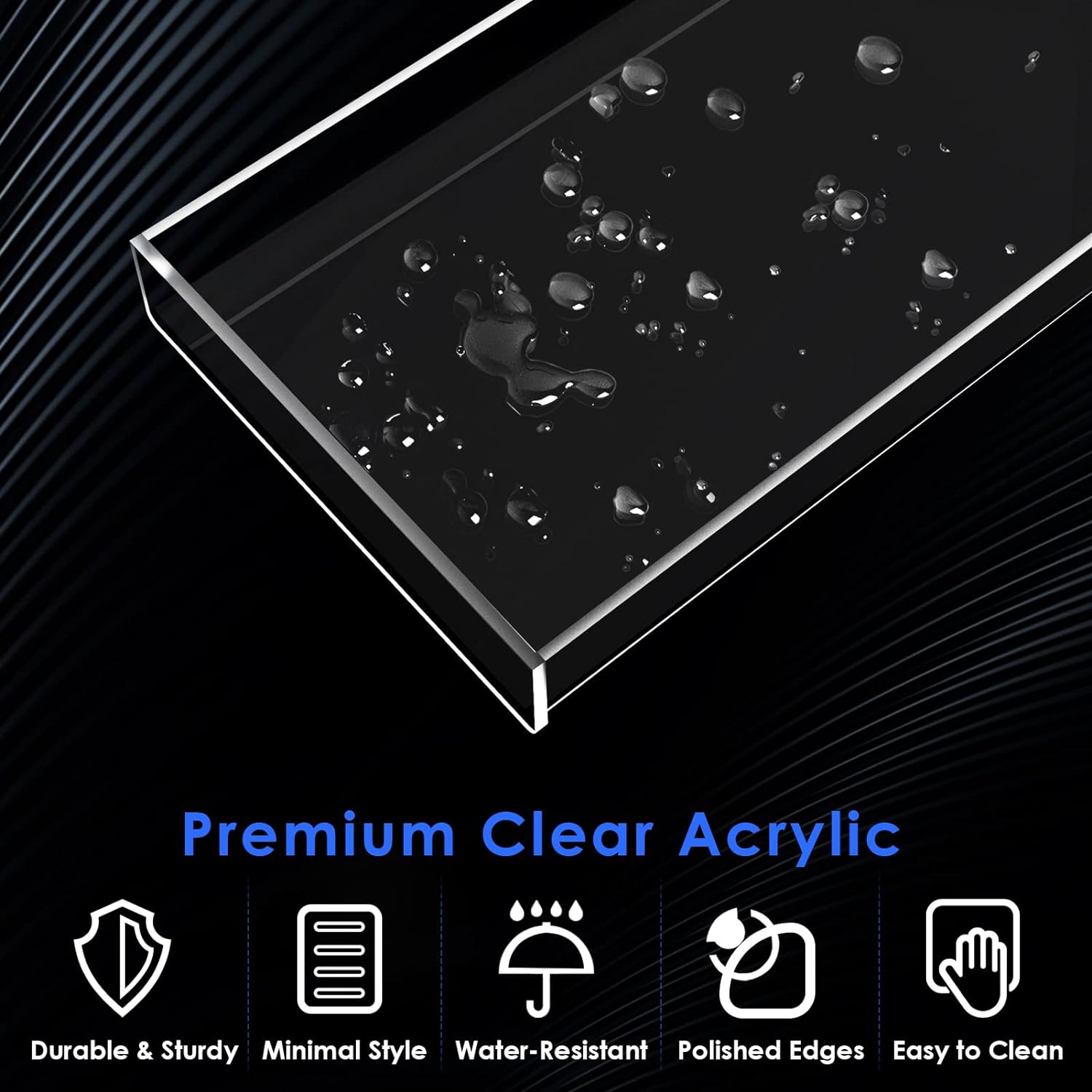 MaxGear Acrylic Vanity Tray - Clear Bathroom Storage Organizer