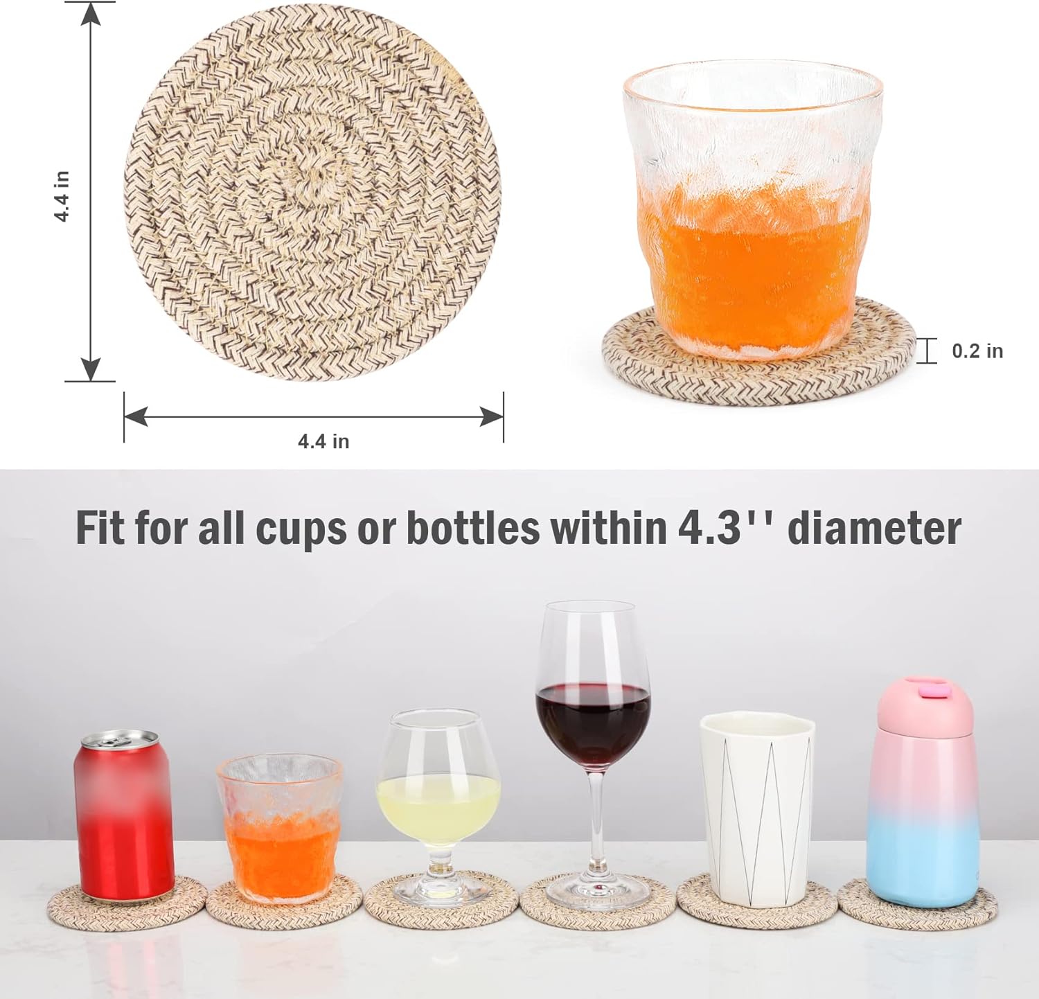 ABenkle Heat-Insulated 8-Piece Coasters Set Durable for Home Kitchen