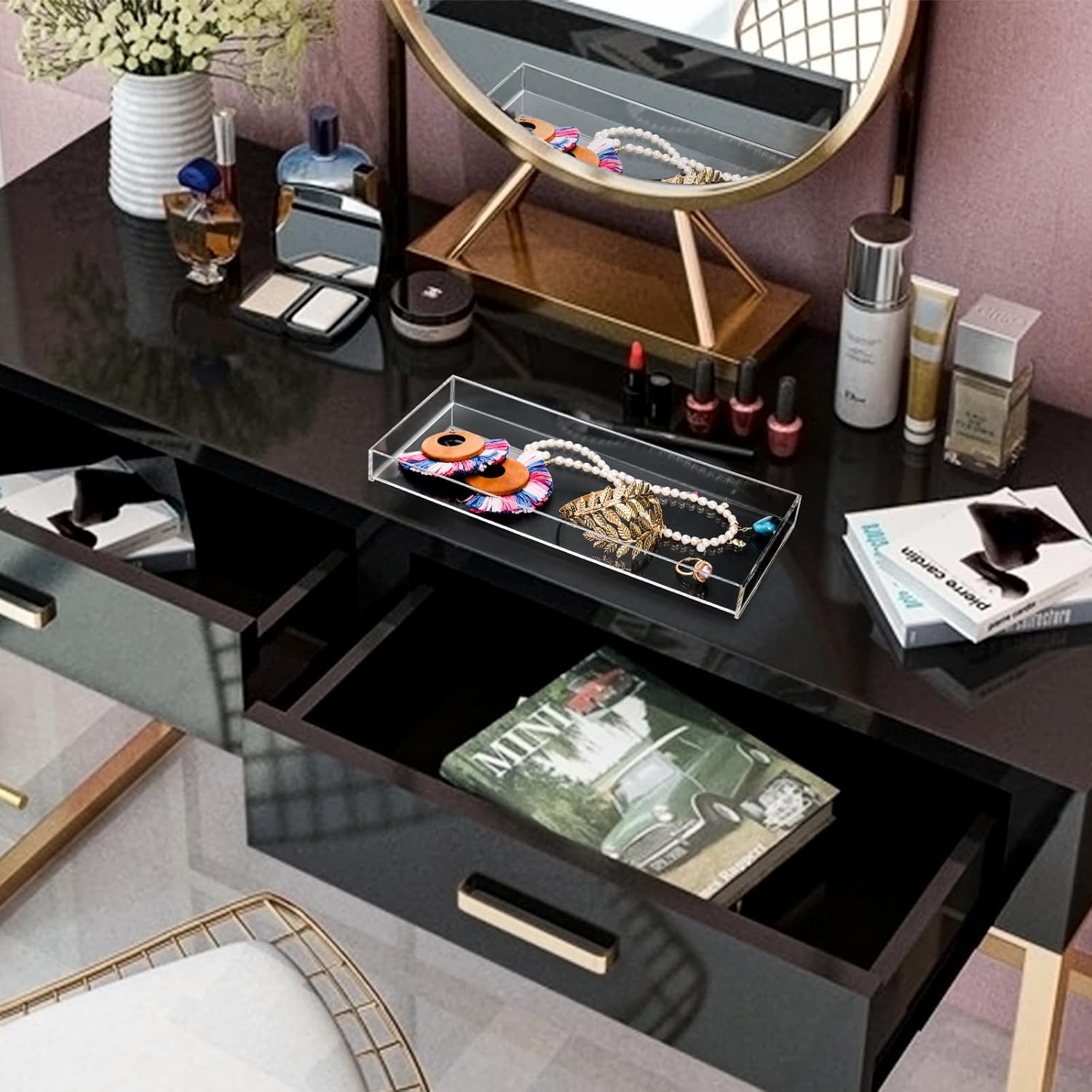3-Piece Acrylic Bathroom Trays