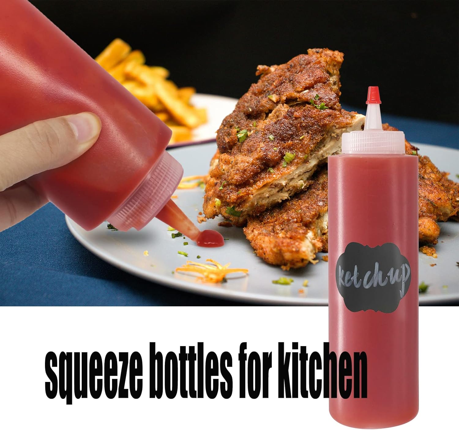 12-Pack Squeeze Condiment Bottles