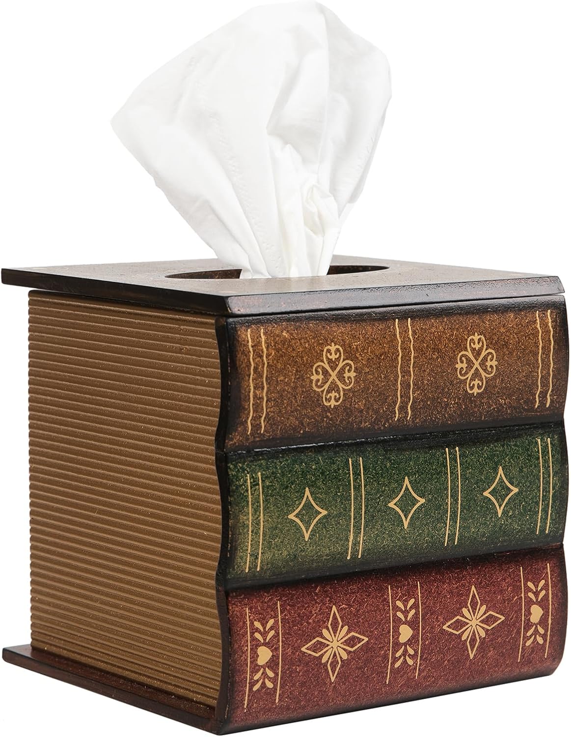 Crafted Retro Retro Wooden Tissue Box Cover for Bathroom