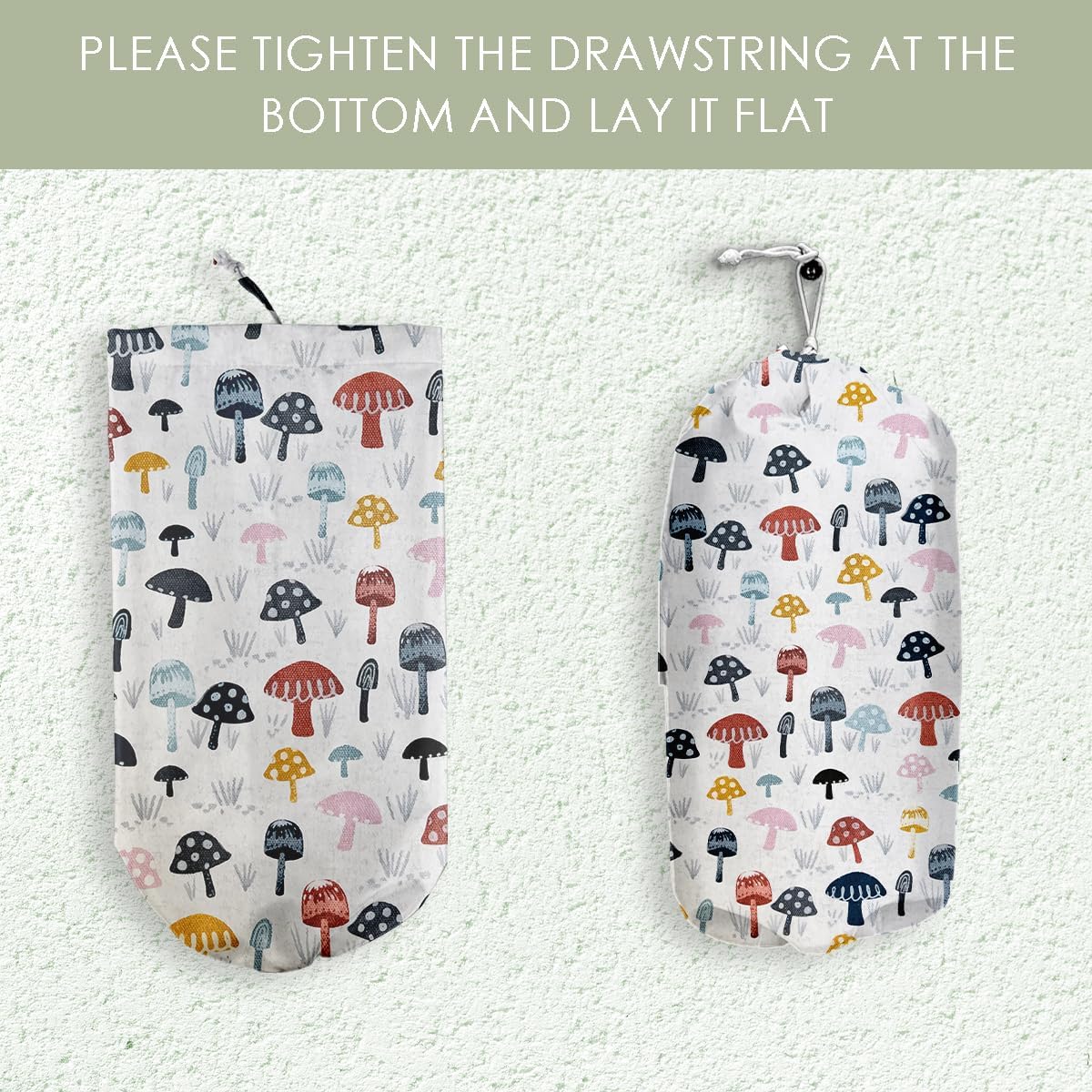 Mushroom Toilet Paper Storage Bag 115 x 9 inches - Cute Decor for Home Kitchen camping more