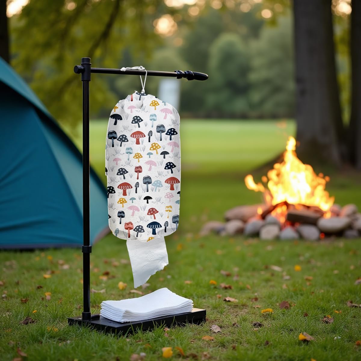 Mushroom Toilet Paper Storage Bag 115 x 9 inches - Cute Decor for Home Kitchen camping more