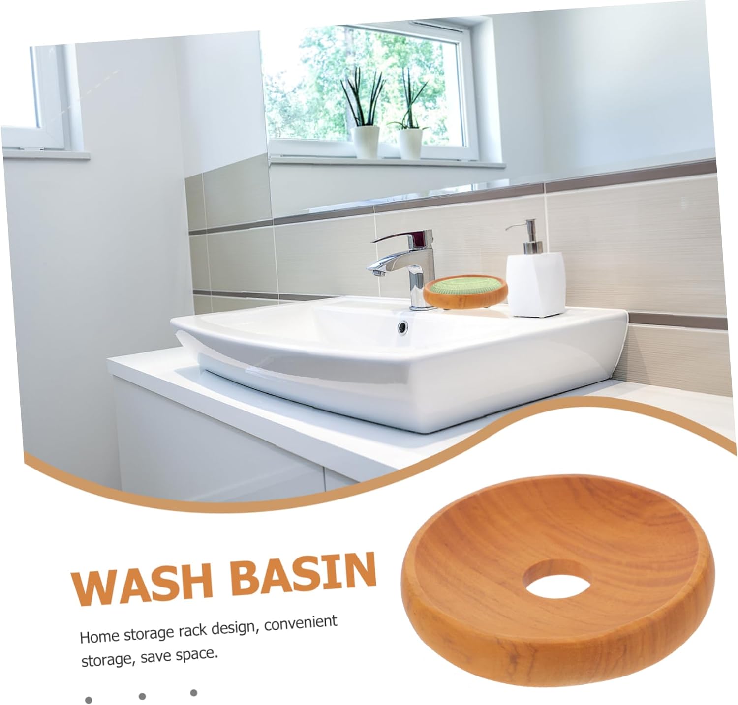 Natural Wood Soap Dish for Bathroom