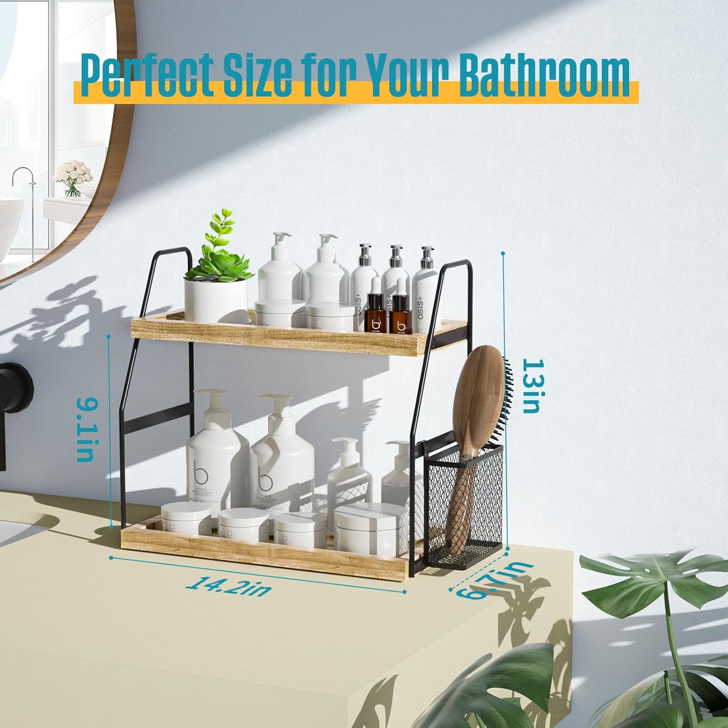 Tired of Cluttered Counters Upgrade Your Bathroom Organizer with the 2-Tier Standing Counter Shelf