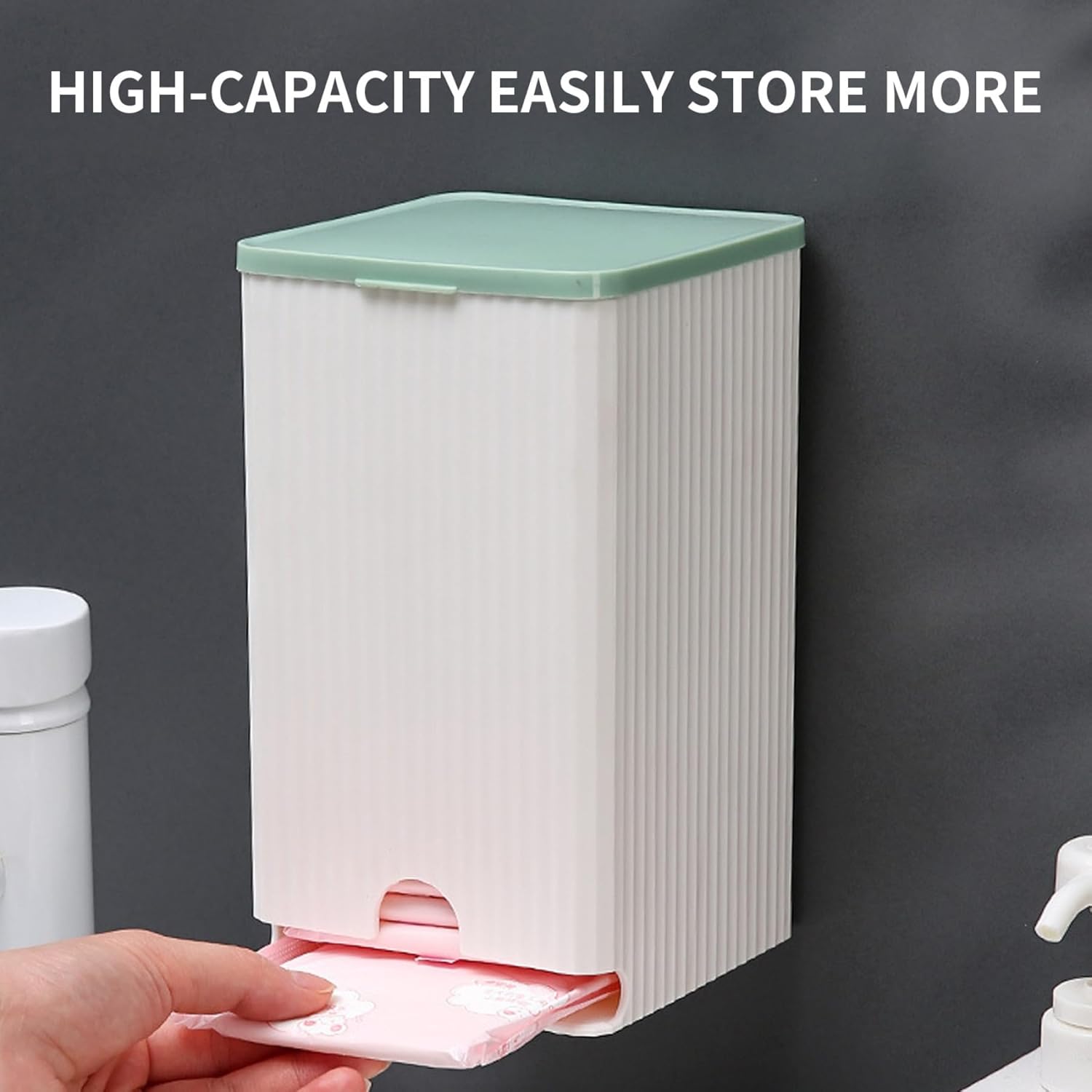 Space-Saving Wall-Mountedsanitary Pads and Toilet Paper Organizer