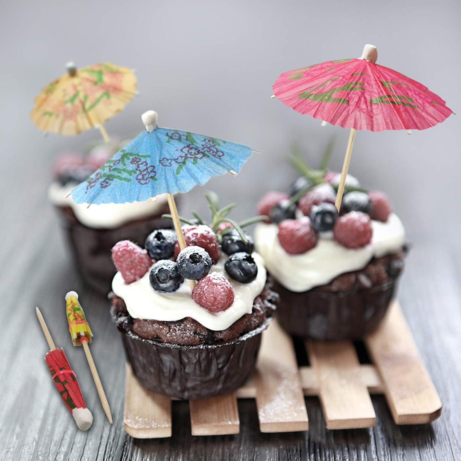 Stylish 4-inch Umbrella Cocktail Picks