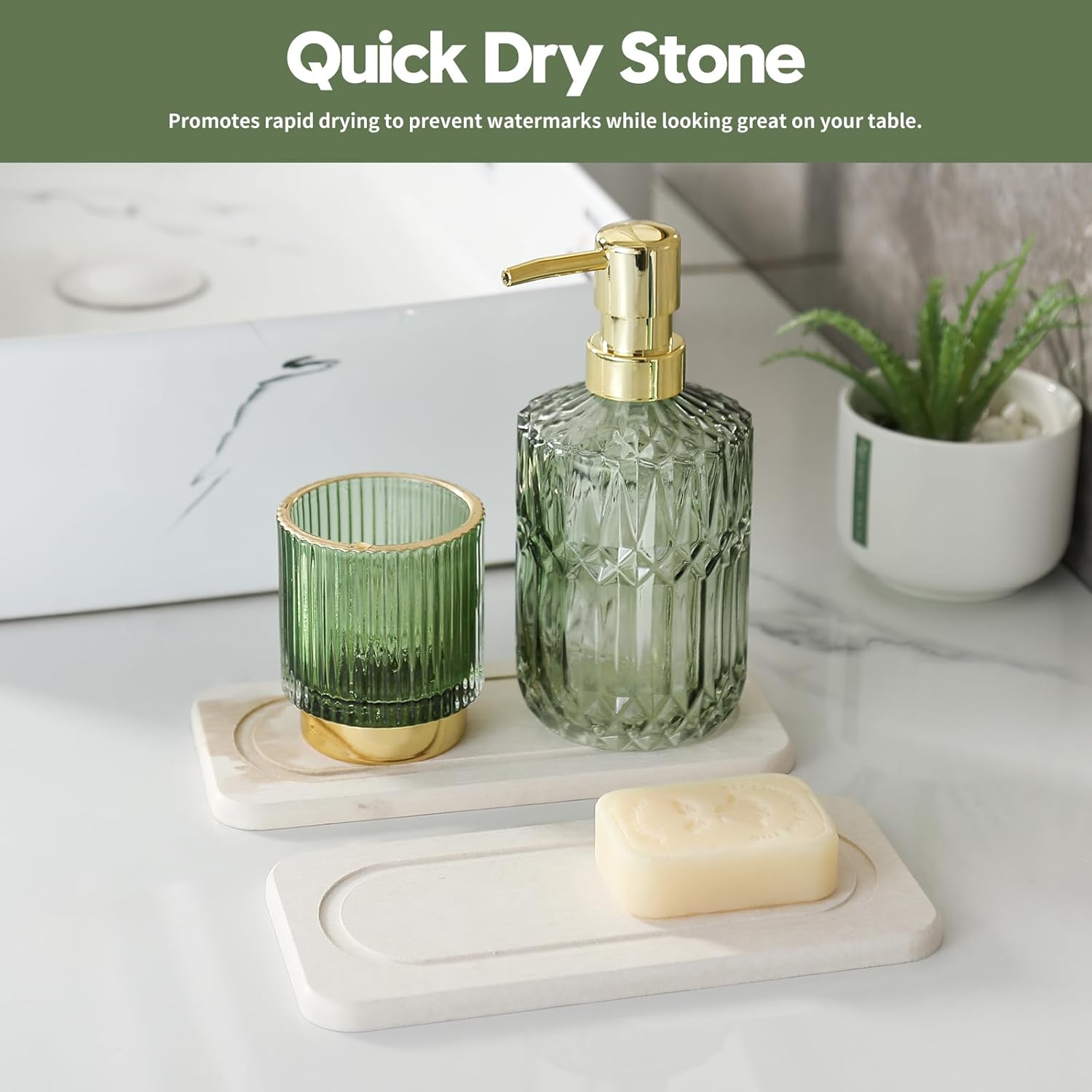 2-Pack Diatomite Stone Sink Tray Kitchen Bathroom Organizer Eco-Friendly Sink Mat