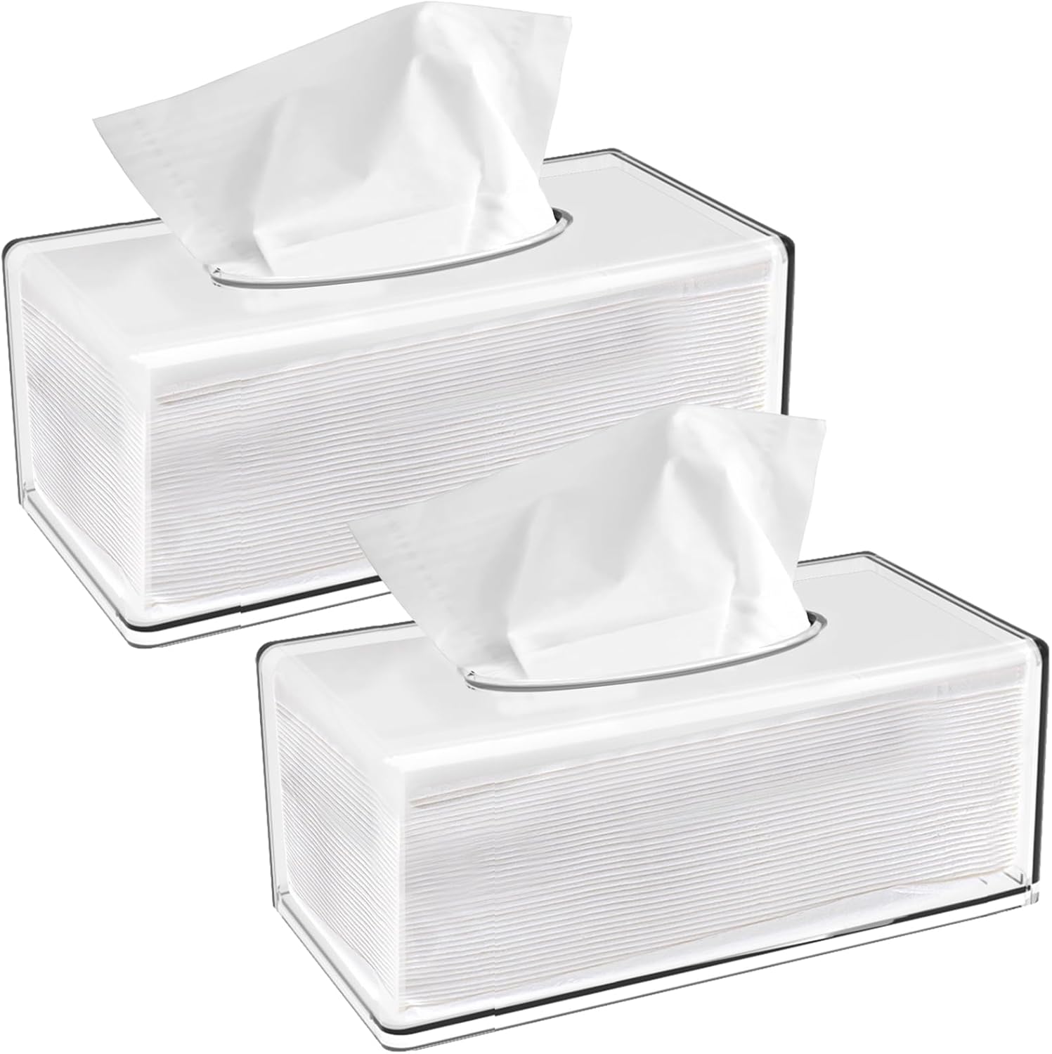 Clear 2-Pack Tissue Dispenser Boxes
