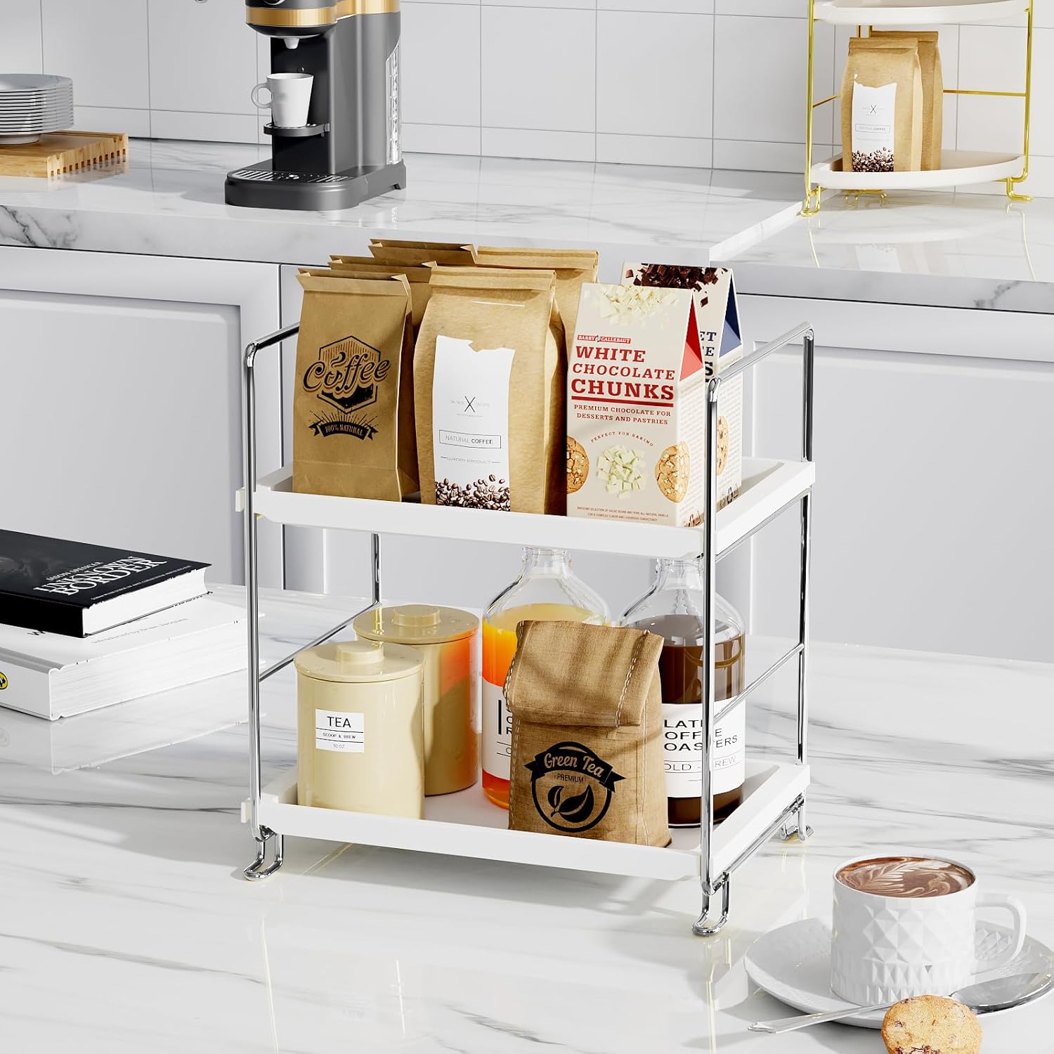 Secure 2-Tier Organizer for Bath Counters