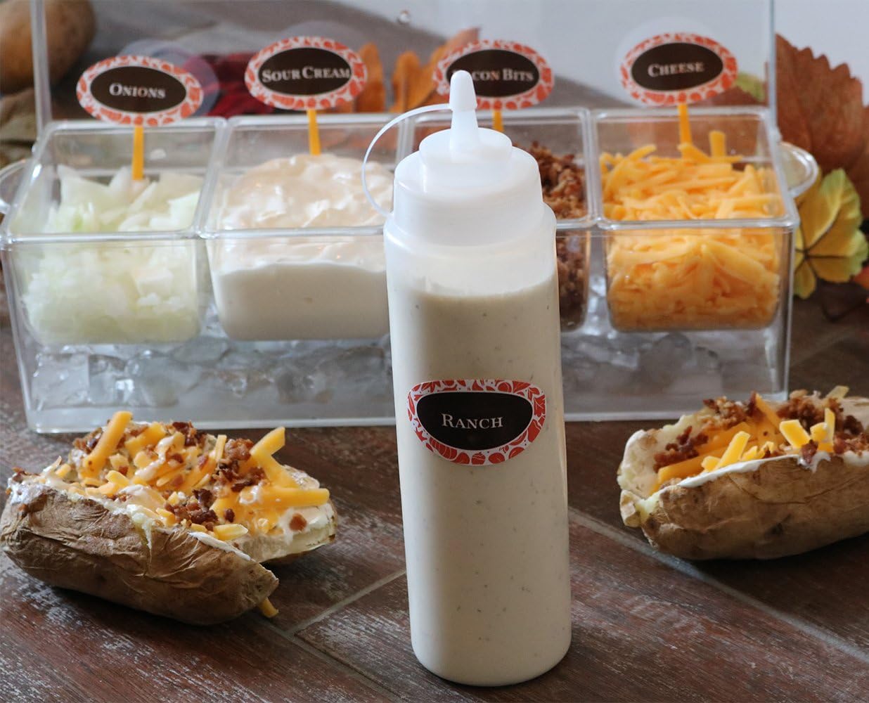 Oaklyn 16oz Squeeze Bottles Set - BPA-Free Condiment Sauce Bottles for Easy Use