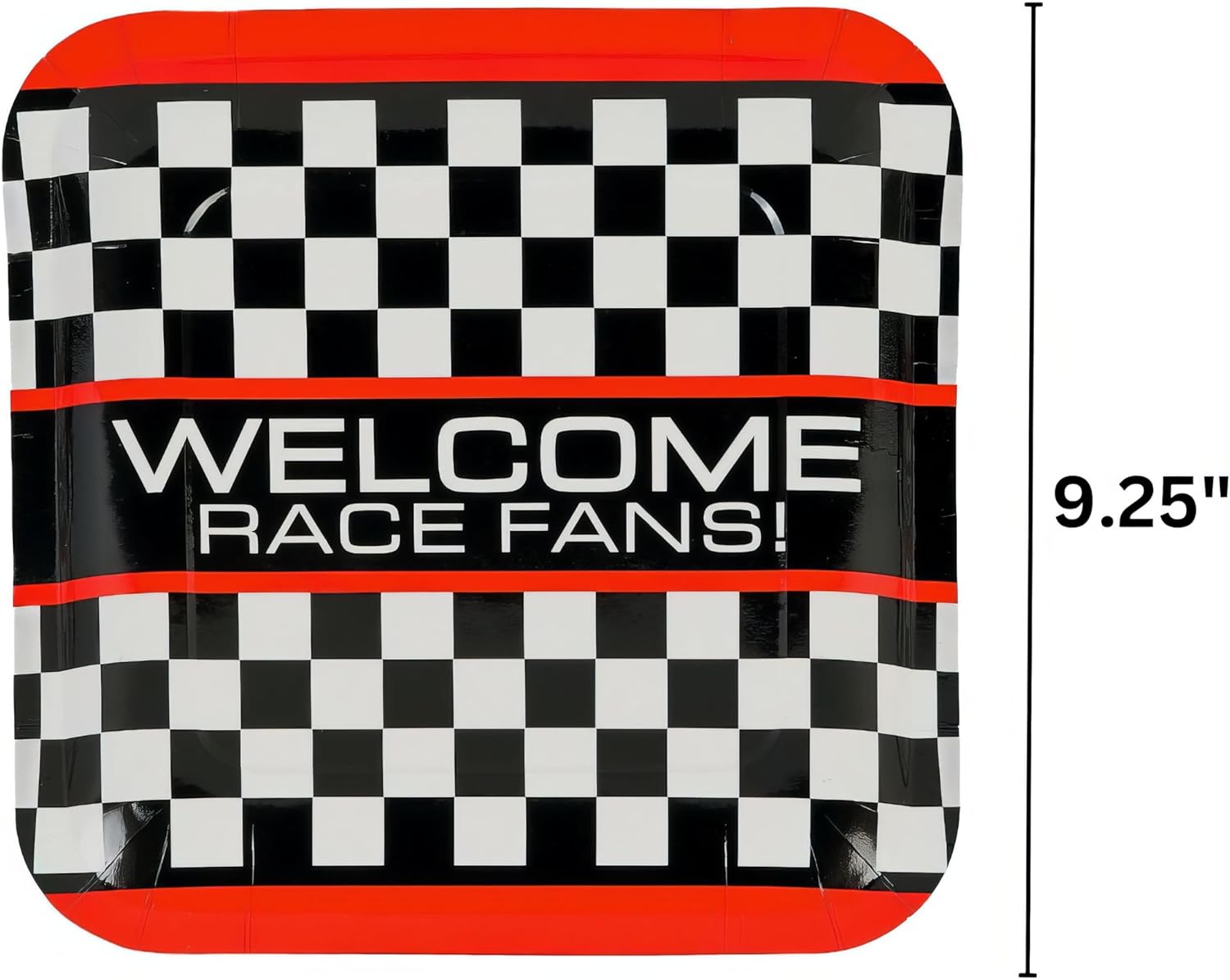 Fun Express Race Car Checkered Dinner Plates for Boys Birthdays