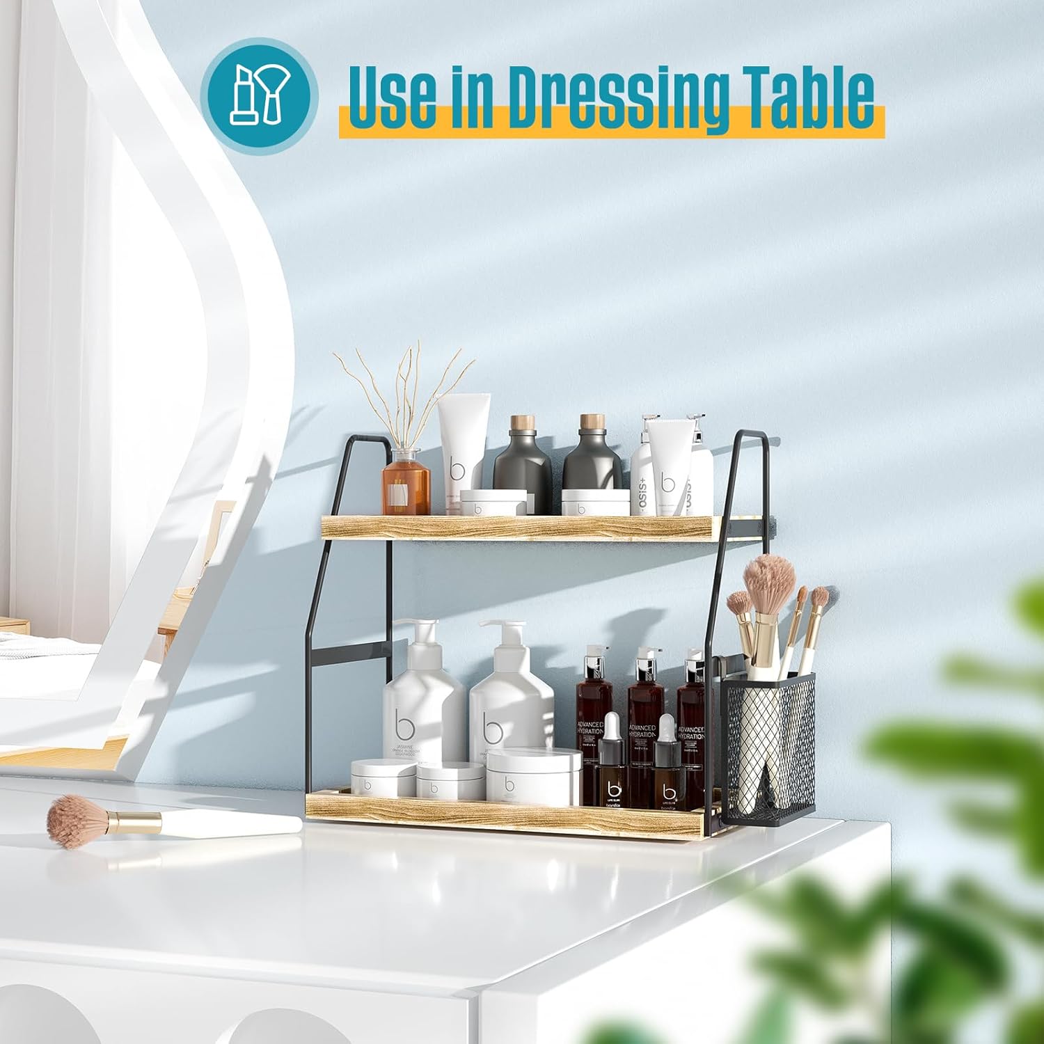 Tired of Cluttered Counters Upgrade Your Bathroom Organizer with the 2-Tier Standing Counter Shelf