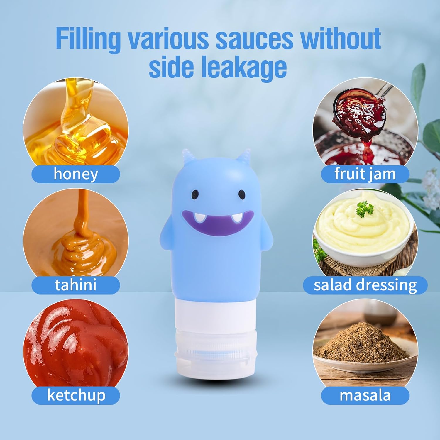 portable 2oz salad dressing bottles set