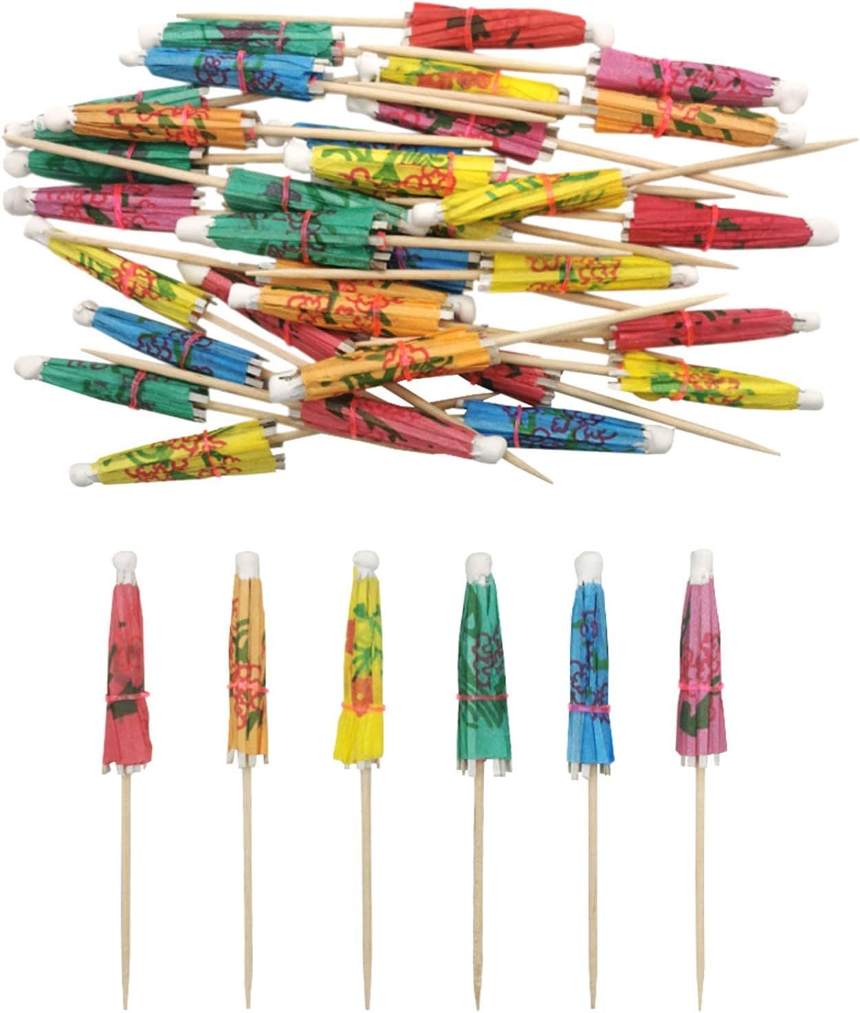 Stylish 4-inch Umbrella Cocktail Picks