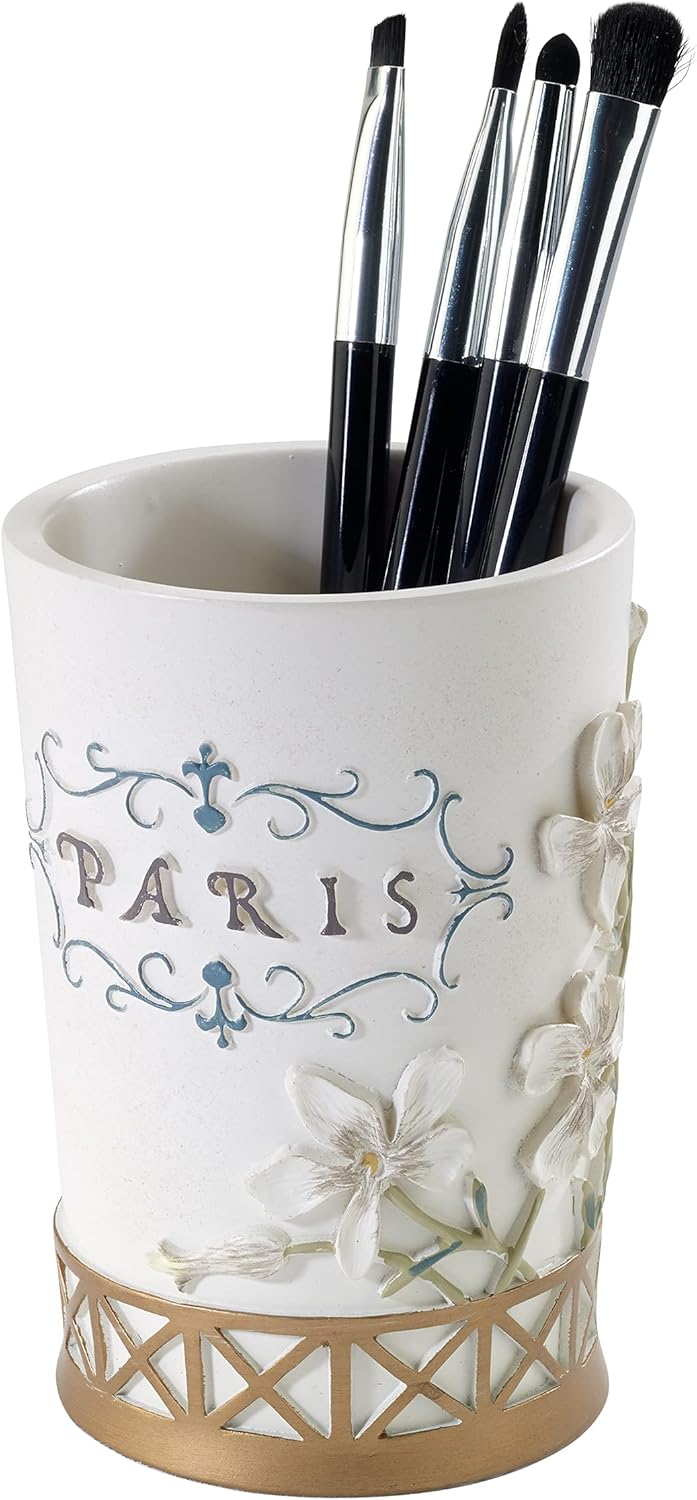 Avanti Linens - Tumbler Hand Painted Resin chic bathroom decor Paris Botanique Collection