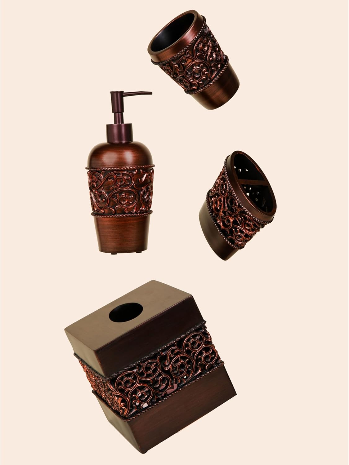 Elegant Bronze Tissue Box Cover Easy to Use Durable for Bathrooms More