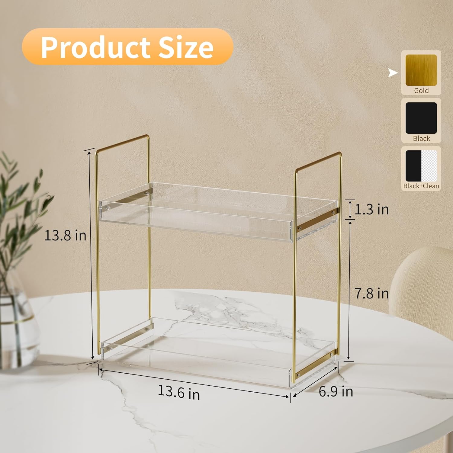 Vanity Organizer with 2-Tier