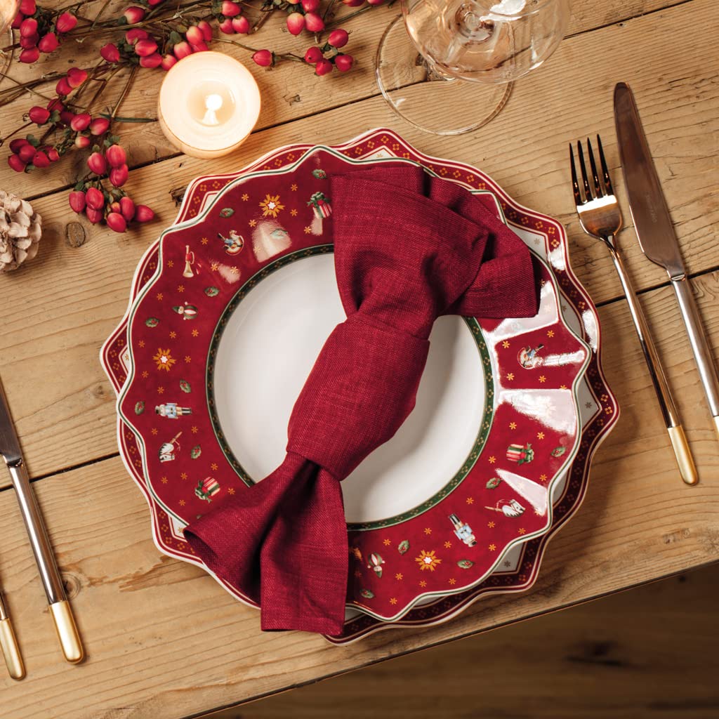 Villeroy Boch Delight Dinner Plate Red Christmas Table Centrepiece