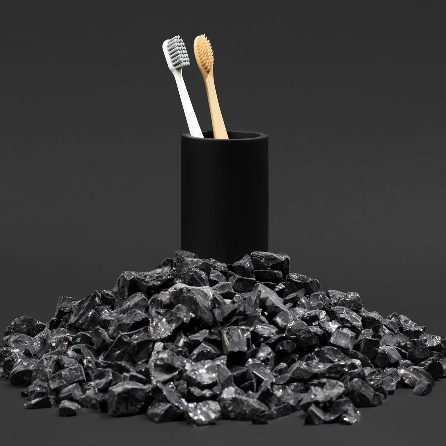 Essentra Matte Black Tumbler with Compact Holder