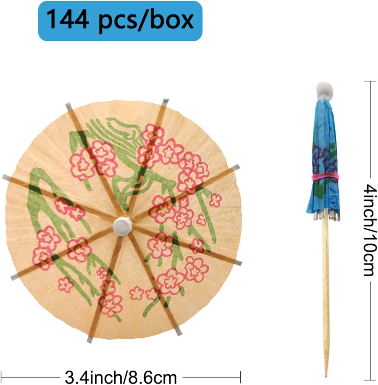 Stylish 4-inch Umbrella Cocktail Picks