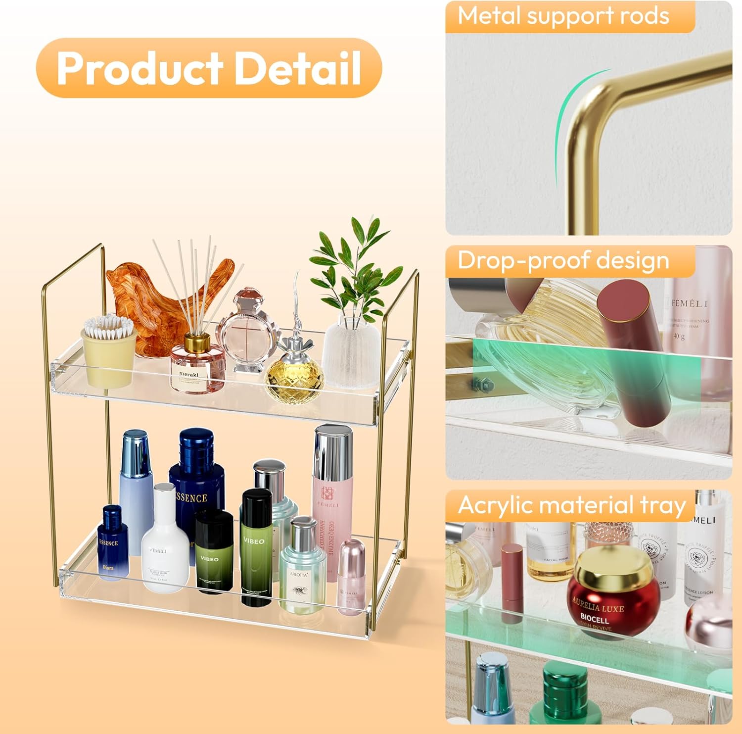 Vanity Organizer with 2-Tier