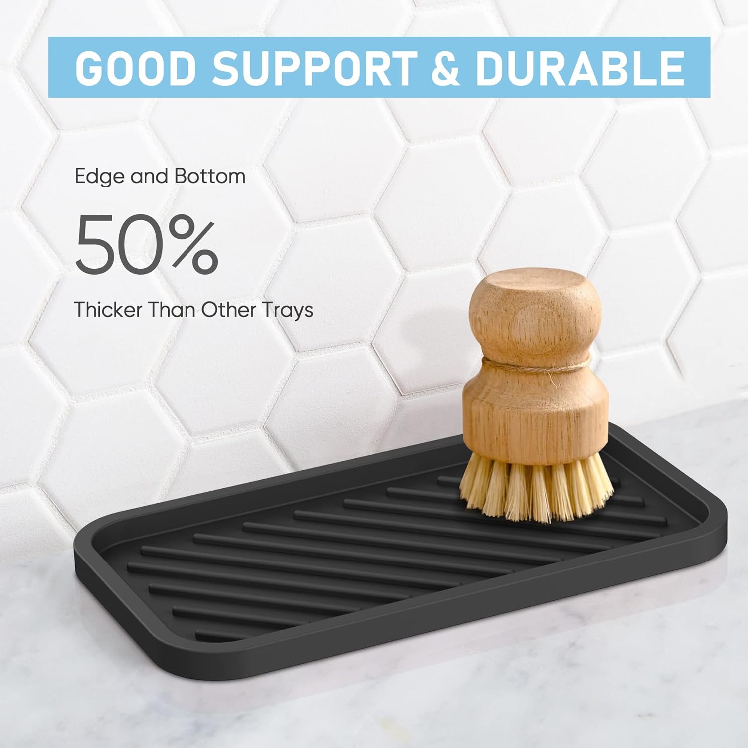 EG-SIPRO Silicone Sponge Holder Large 12 Sink Organizer Tray for Kitchen Bathroom