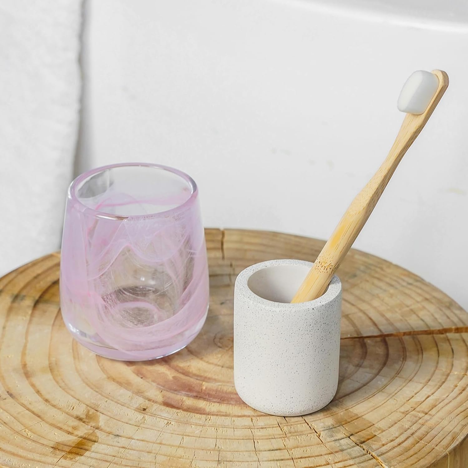 Bathroom Accessories Pink Glass Tumbler