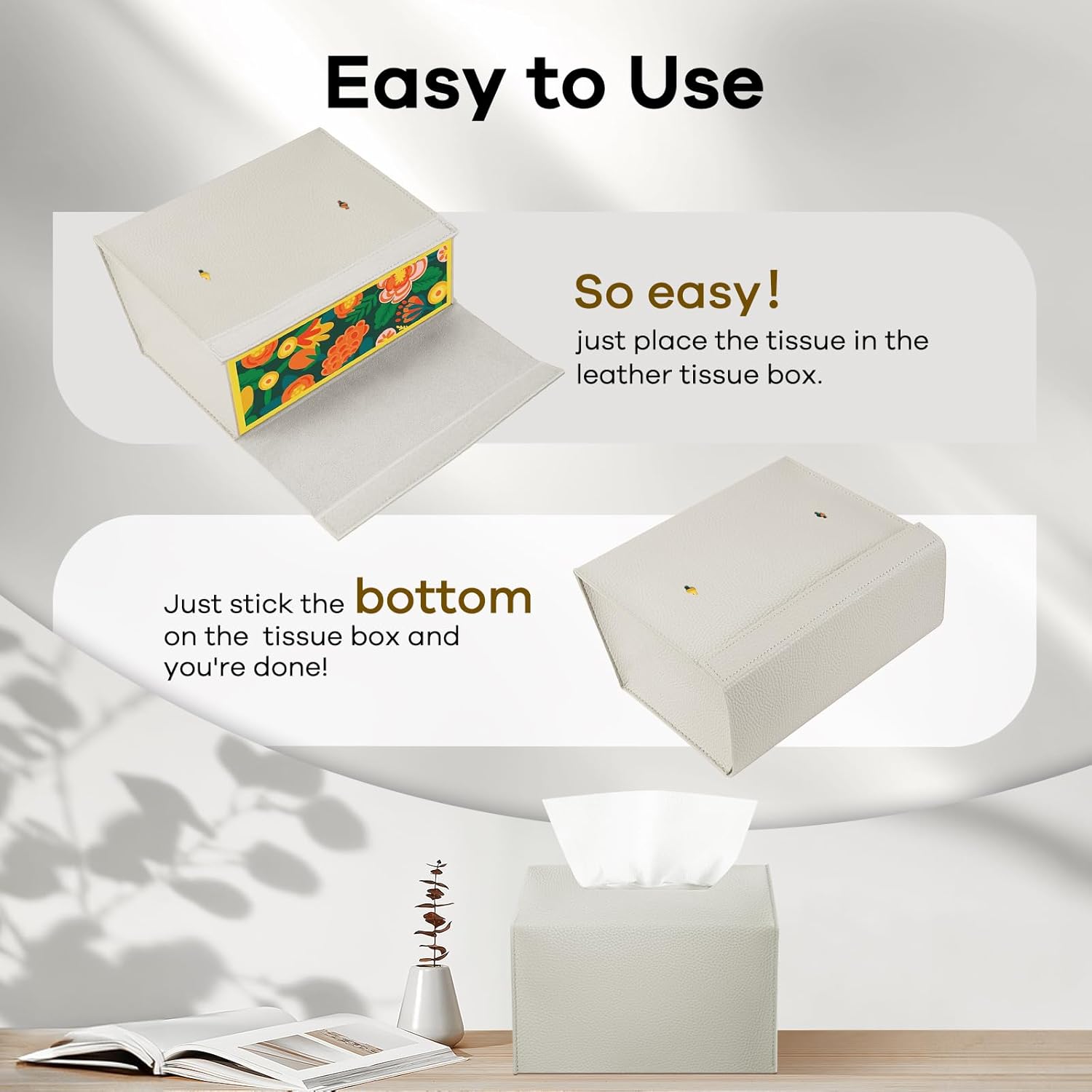 Personalized Anti-Liquidvtkleens with PU Leather Cover for Kleenex Hand Towels
