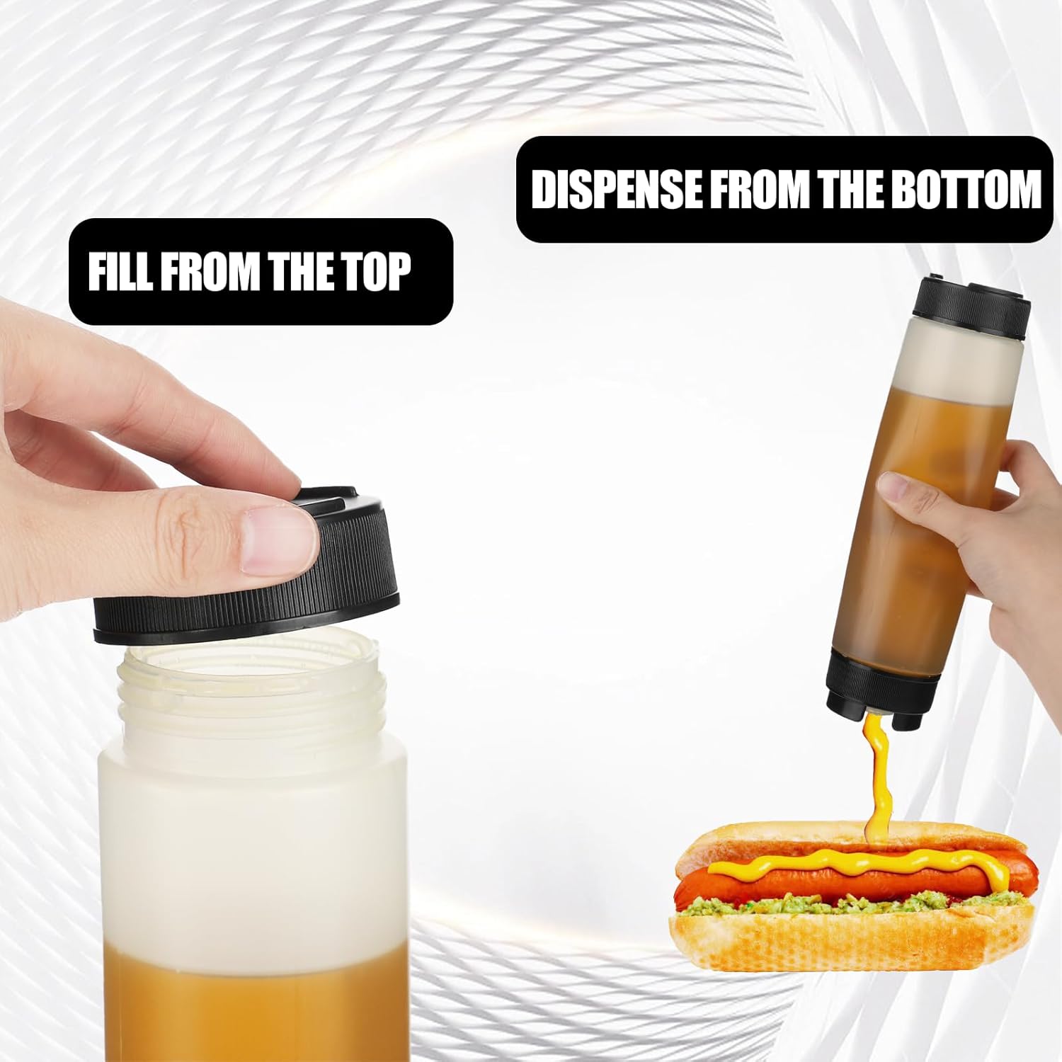 Simarro 3 Pcs Condiment Squeeze Bottles